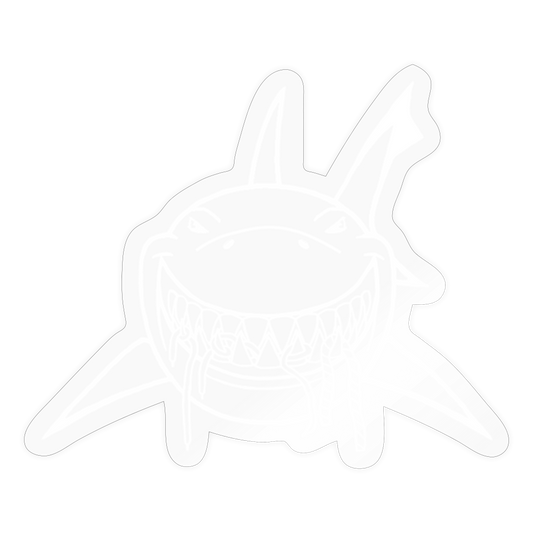 Logo Outline Sticker (White) - transparent glossy