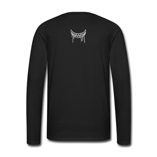 Men's Outlined Logo Long Sleeve Tee - black